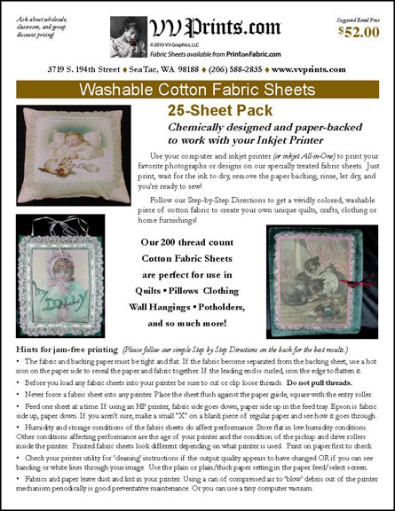 [25-sheet pack Cotton Poplin Fabric Sheets]