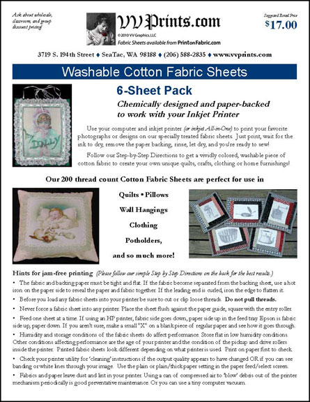 [6-sheet pack Cotton Poplin Fabric Sheets]